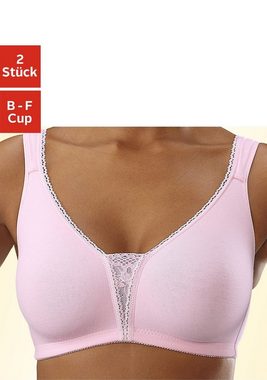 petite fleur Soft-BH (Packung, 2 Stück) ohne Bügel mit Spitzen-Details