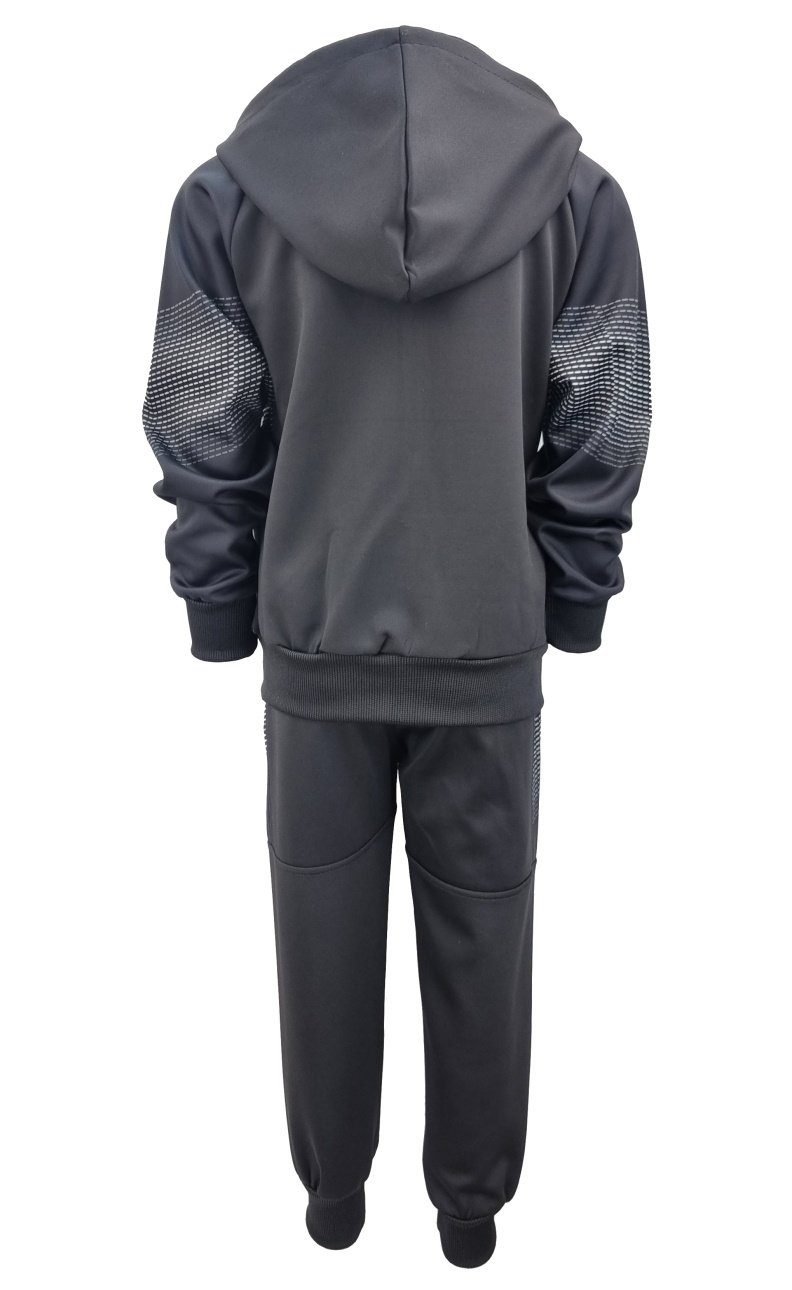 Jungen/Mädchen, JF3272 Boy Freizeitanzug Trainingsanzug Schwarz/Grau Fashion Trainingsanzug Jogginganzug