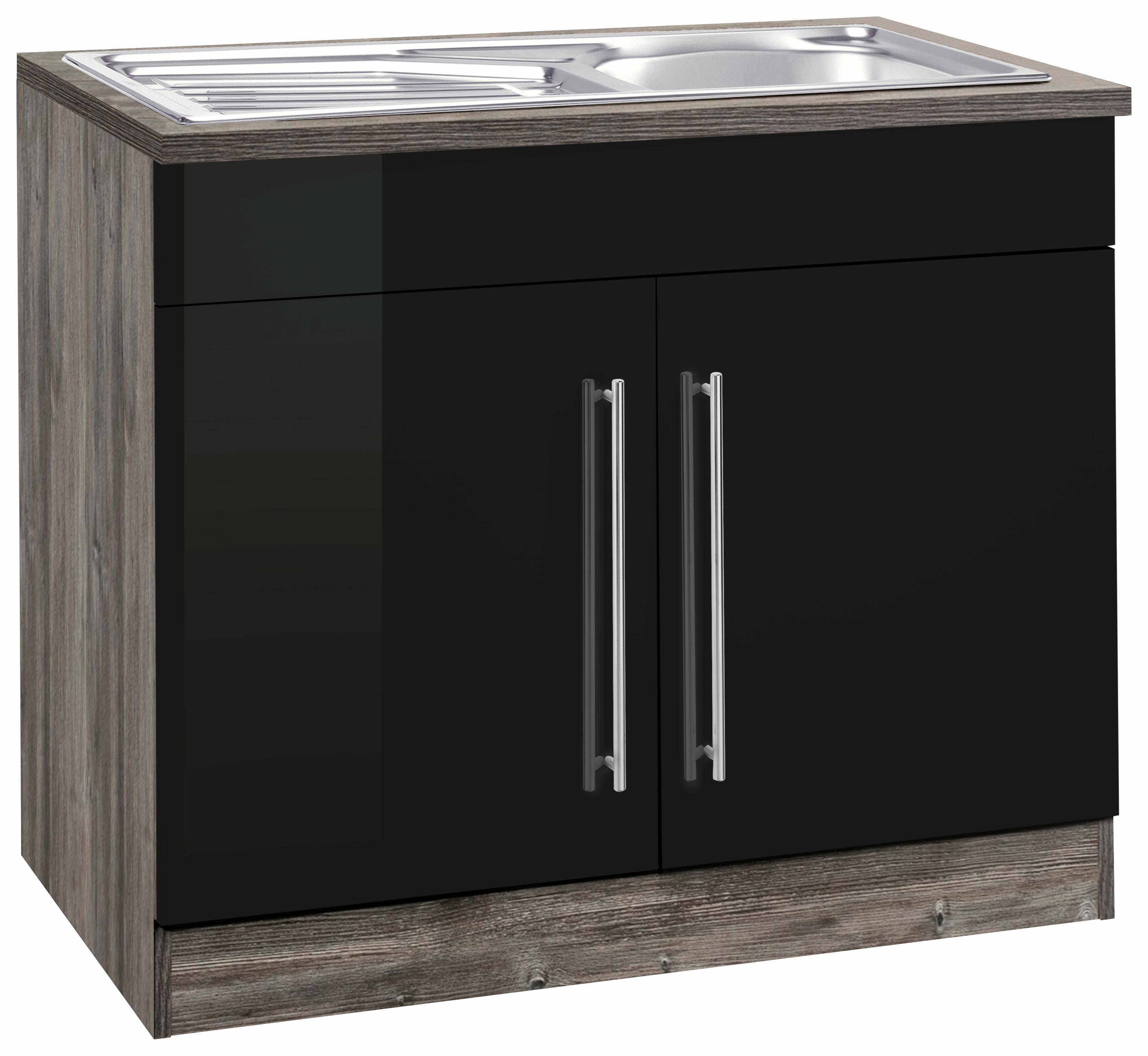 KOCHSTATION Spülenschrank KS-Samos 100 cm breit, inkl. Einbauspüle