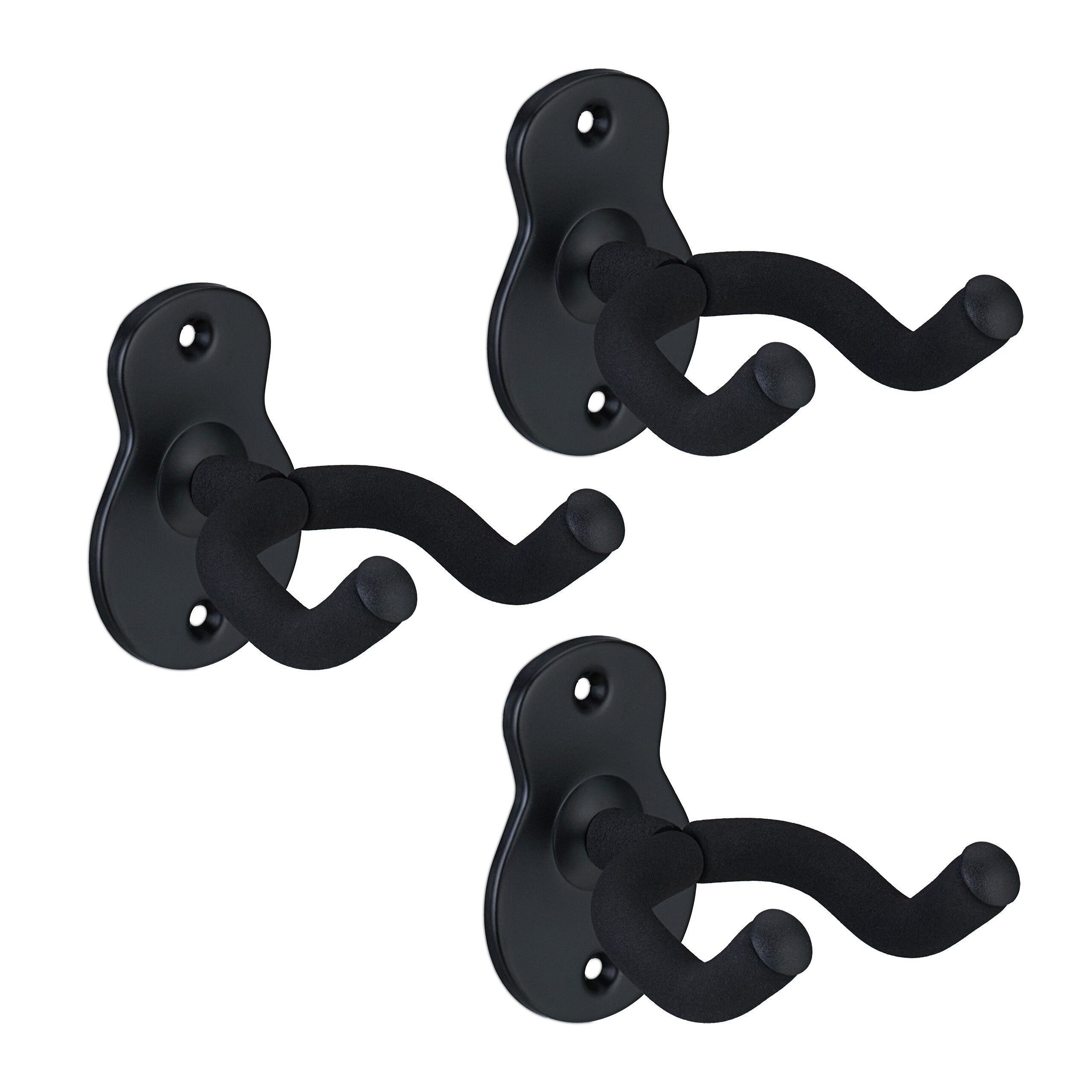 relaxdays Gitarrenständer Gitarrenhalter für die Wand 3er Set, (3-tlg., 3er Set)