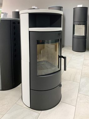 Thermia Kaminofen München V3 schwarz Speckstein weiß beschichtet, 7 kW, Dauerbrand