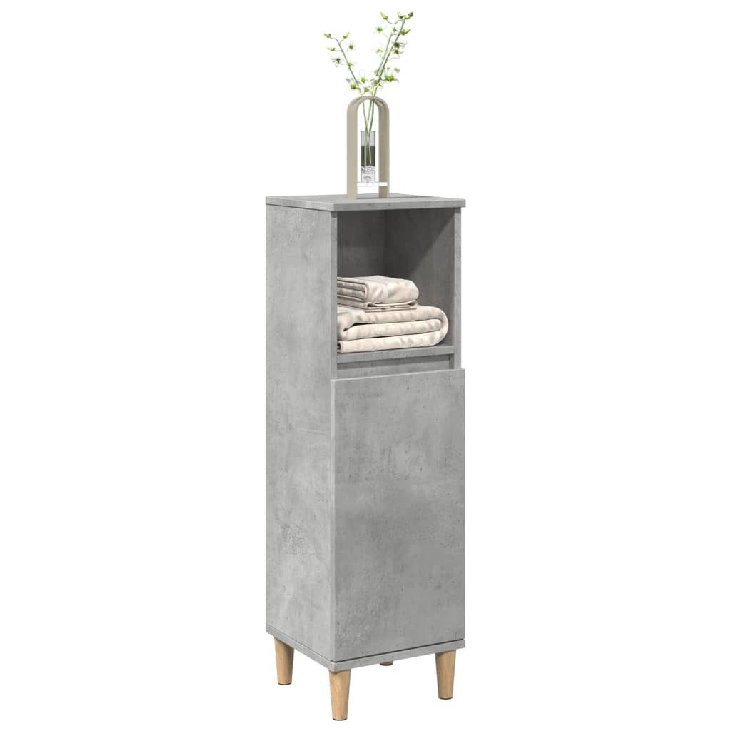 vidaXL Badezimmer-Set Badschrank Betongrau 30x30x100 cm günstig online kaufen