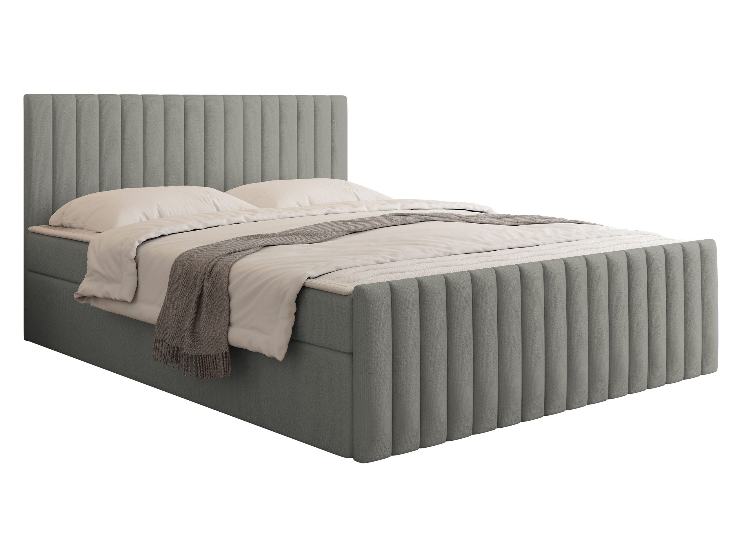 MIRJAN24 Boxspringbett Tirulo Fix (mit zwei Bettkästen für die Bettwäsche), Polsterkopfteil, Fußteil, 140/160/180x200 cm