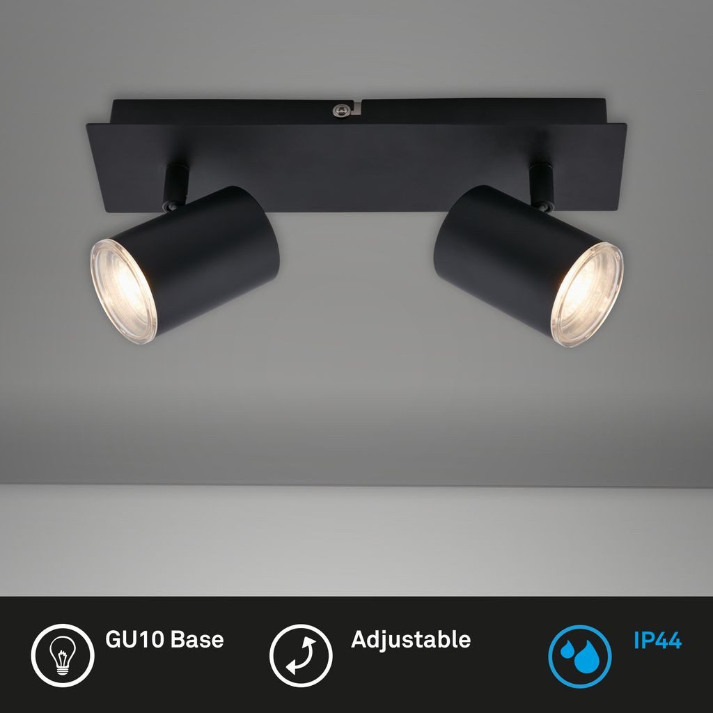 Briloner Leuchten LED Deckenleuchte 2731-025, ohne Leuchtmittel, Abhängig vom Leuchtmittel - Warmweiß / Neutralweiß / Kaltweiß, Bad Spotleuchte drehbar und schwenkbar IP44