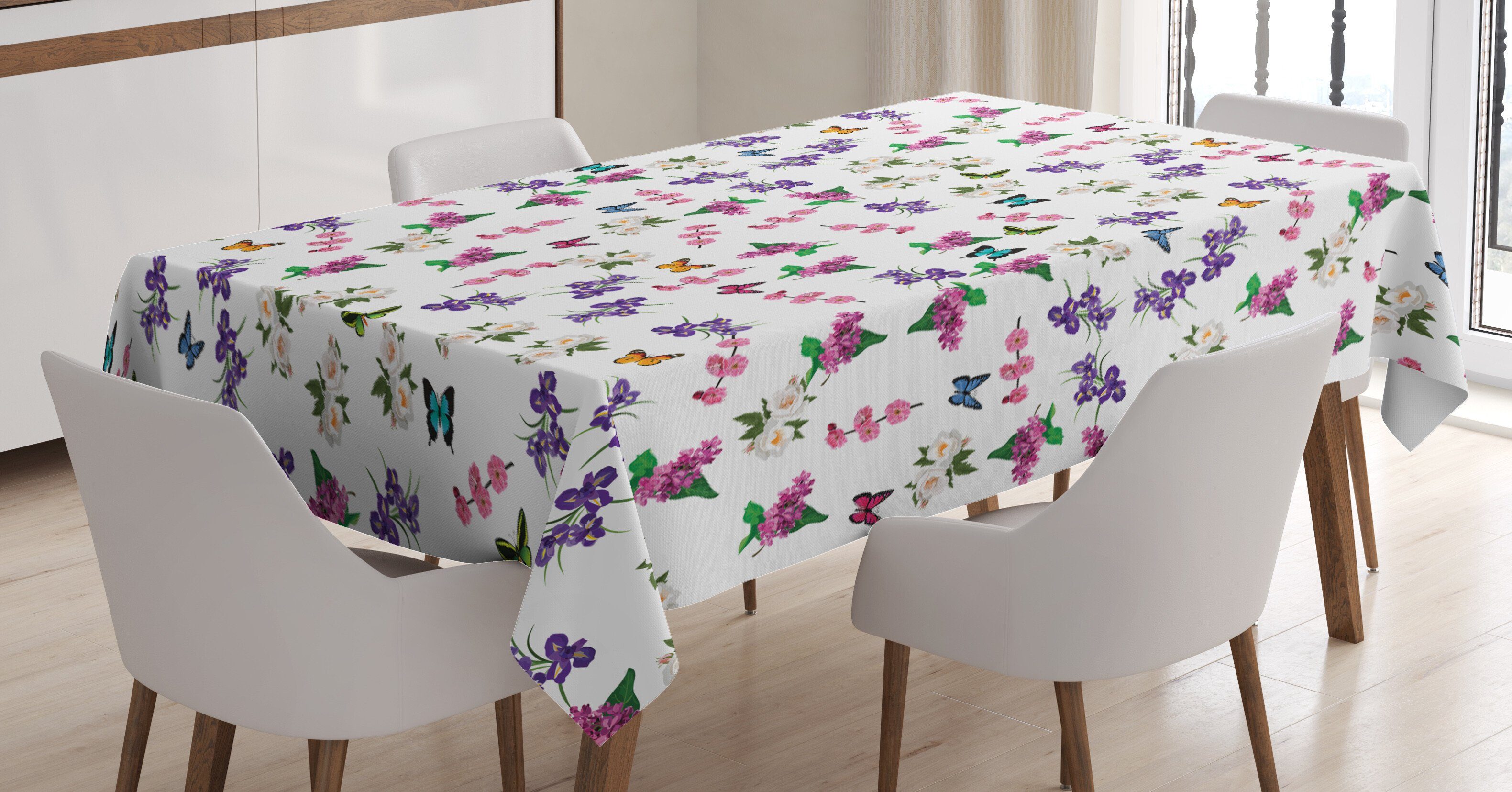 Abakuhaus Tischdecke Farbfest Waschbar Für Frühlings-Blumen Klare Blumen Bereich der Außen Blumenstrauß den Farben, geeignet