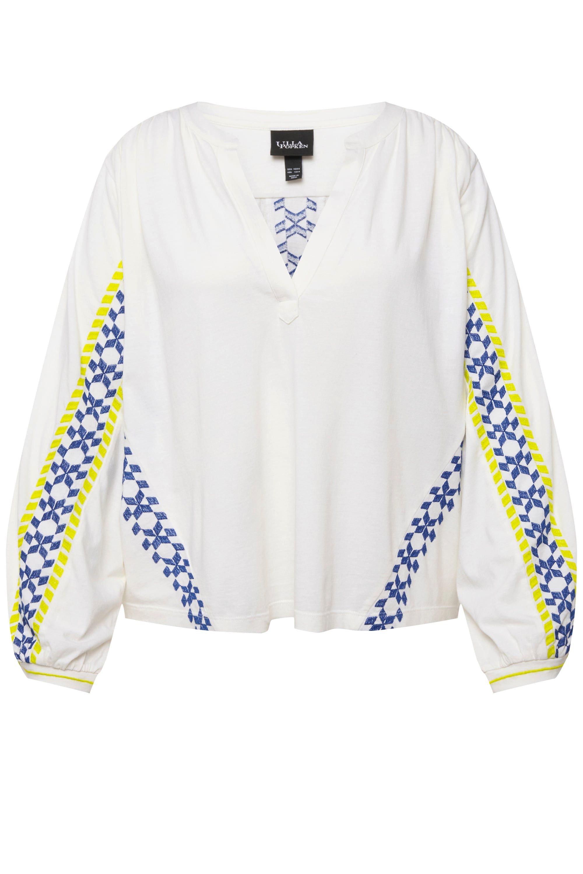 Ulla Popken Satinbluse Bluse Leinenmix Oversized günstig online kaufen