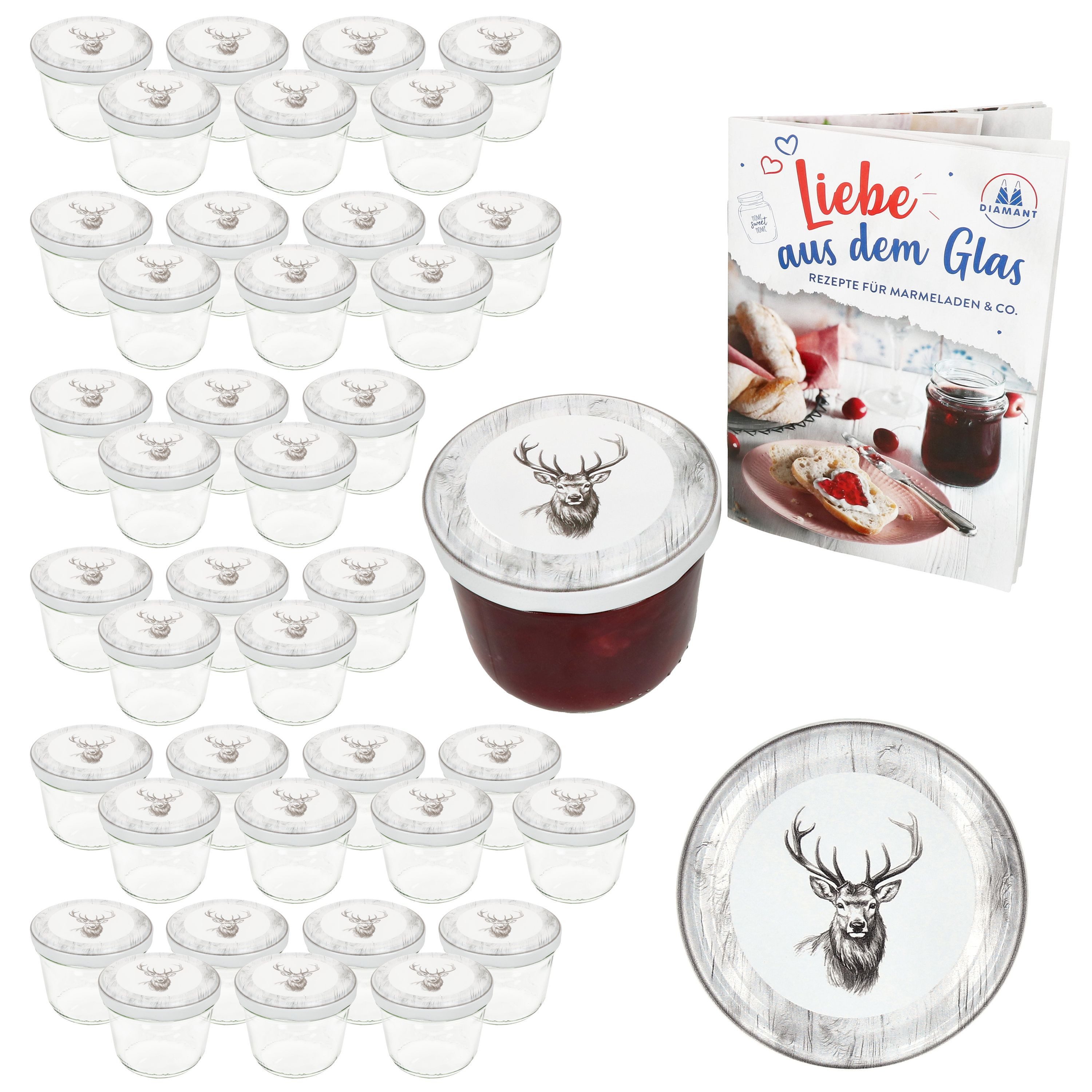 Einmachglas 40er Set Sturzglas 230ml Einmachglas + Twist-Off-Deckel TO82 Alois