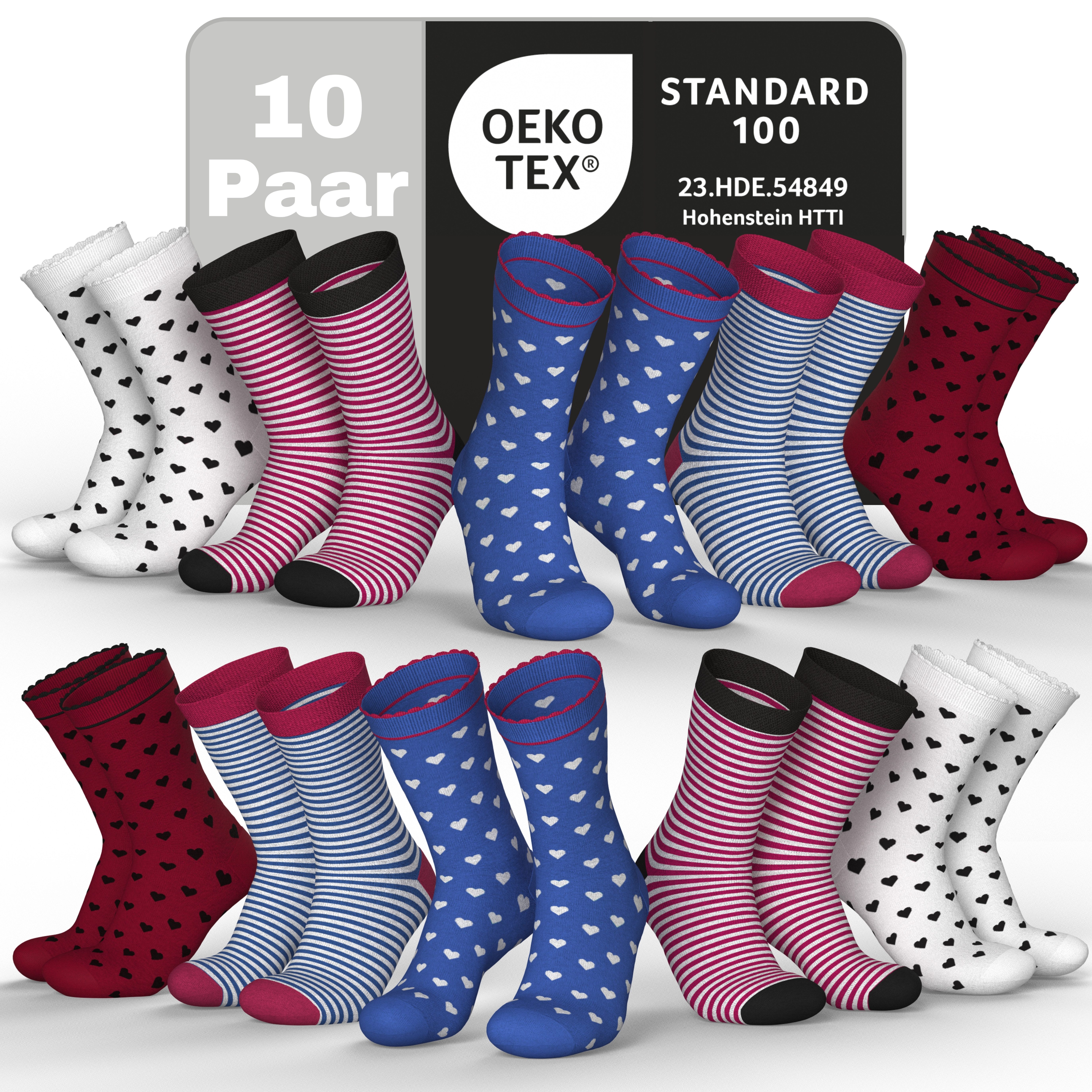 MEDOLY Socken für Kinder (10 Paar) Socken Mädchen & Jungen, aus 72% Baumwolle - ohne einschneidenden Bund