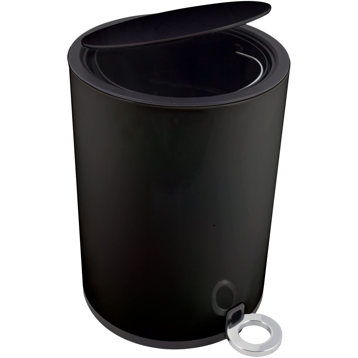 Euroshowers GmbH Kosmetikeimer Poppis Schwarz 3 l Ø 18,5 cm, mit Pedal und soft-close Deckel