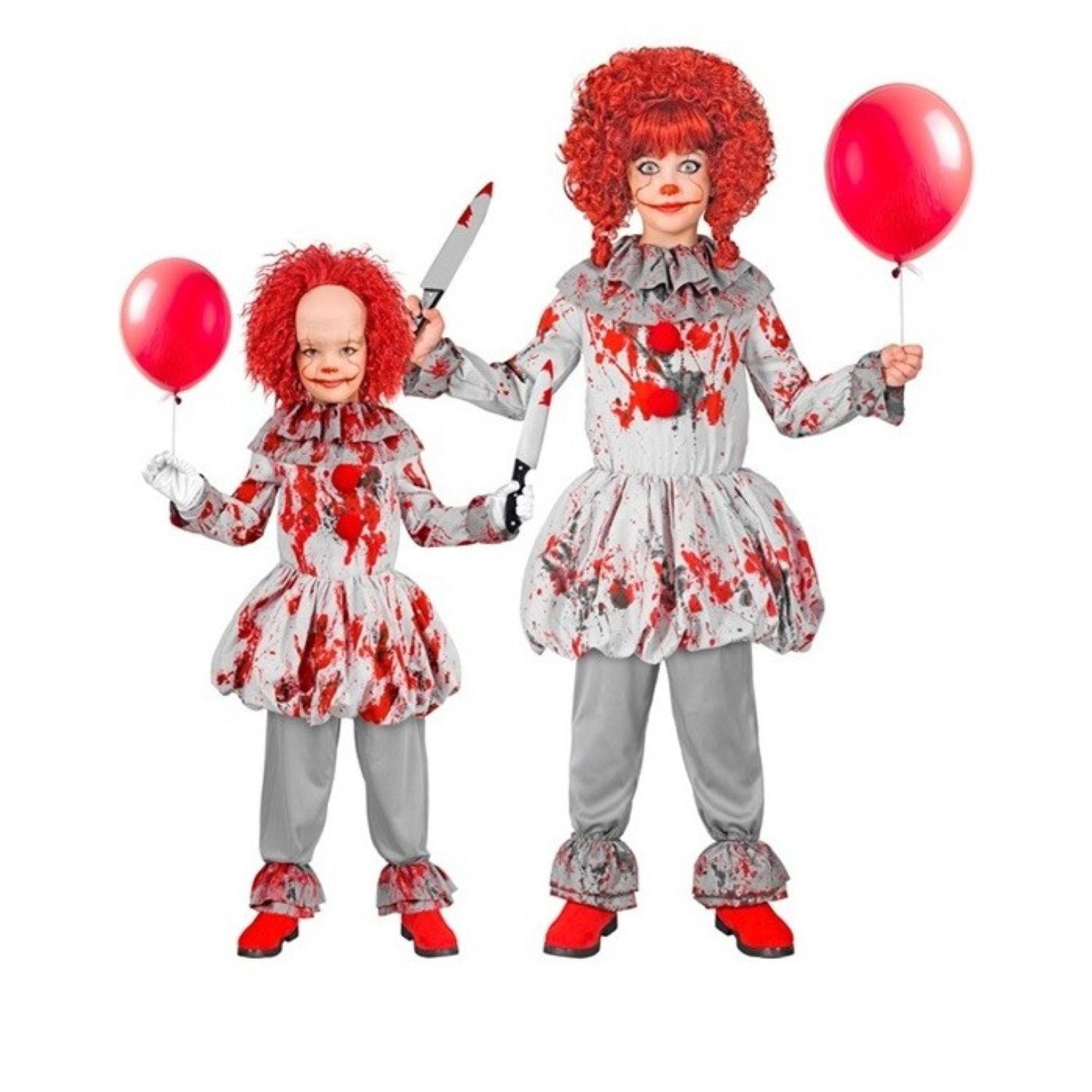 Widmann S.r.l. Clown-Kostüm Kostüm 'Vintage Horror Clown' für Kinder, Grau mi