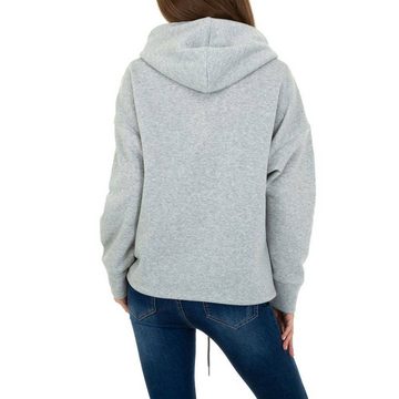 Ital-Design Sweatshirt Damen Freizeit Kapuze Stretch Sweatshirt in Grau