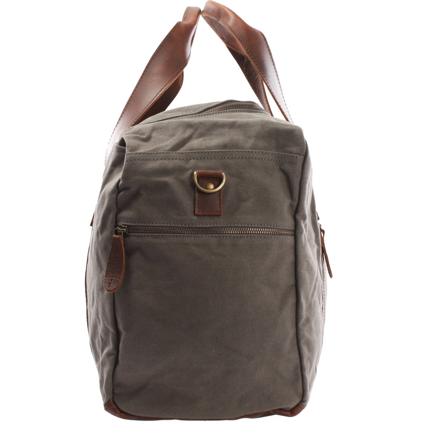 LECONI Weekender Sporttasche Reisetasche Damen & Herren Handgepäck Leder Canvas LE2014, Geräumiges & flexibel - viele Außenfächer - 55x30x21 cm