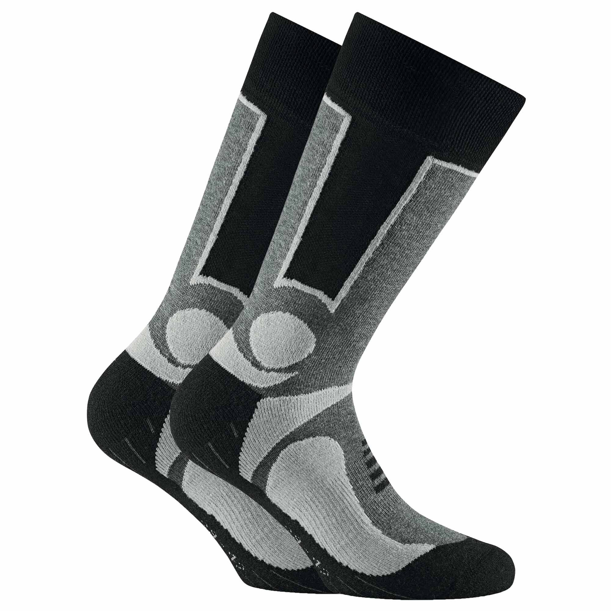 Rohner Socks Sportsocken Unisex Trekking Socken, 2er Pack - Basic Outdoor Grau