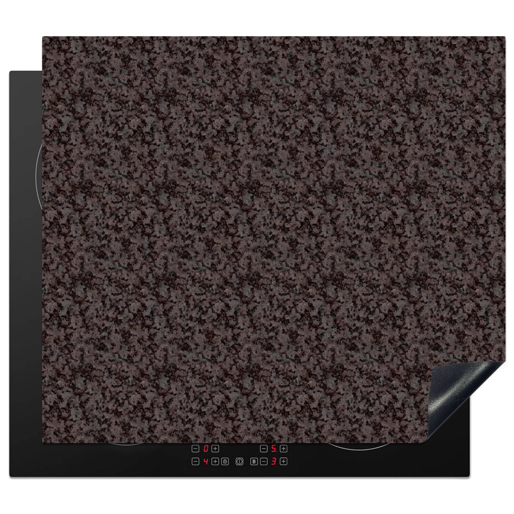 MuchoWow Herdblende-/Abdeckplatte Stein - Muster - Granit, Vinyl, (1 tlg), 59x51 cm, Induktionsschutz, Induktionskochfeld, Ceranfeldabdeckung
