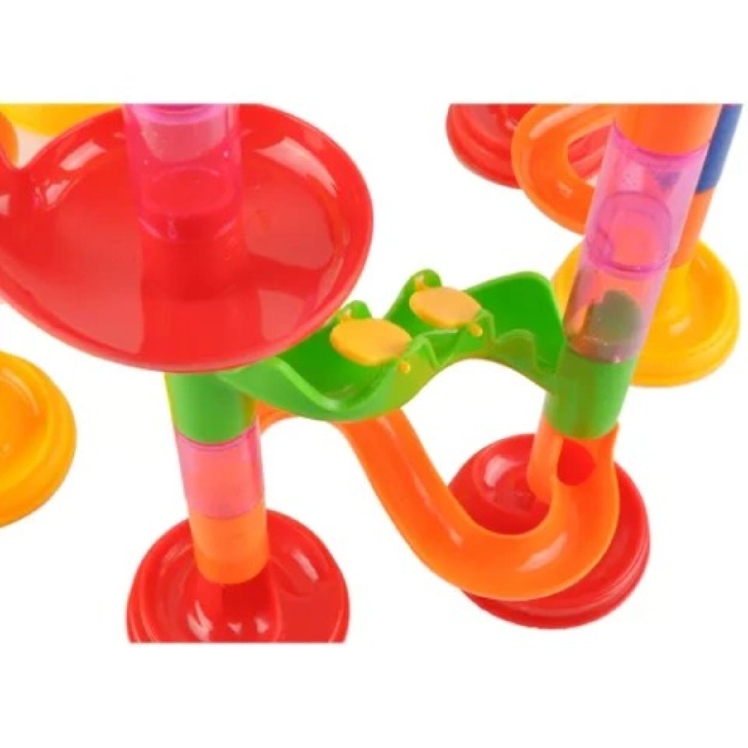 KRUZZEL Kugelbahn 3D Kugelbahn Bauset mit 105 Elementen und 30 Kugeln für Kinder, (3D Kugelbahn Bauset mit modularen Elementen für abwechslungsreiche Strecken, 135-tlg., Kugelbahn Set mit 105 Bauteilen und 30 Kugeln für kreatives Bauen), Dreidimensionaler Aufbau Modular erweiterbar Fördert logisches Denken