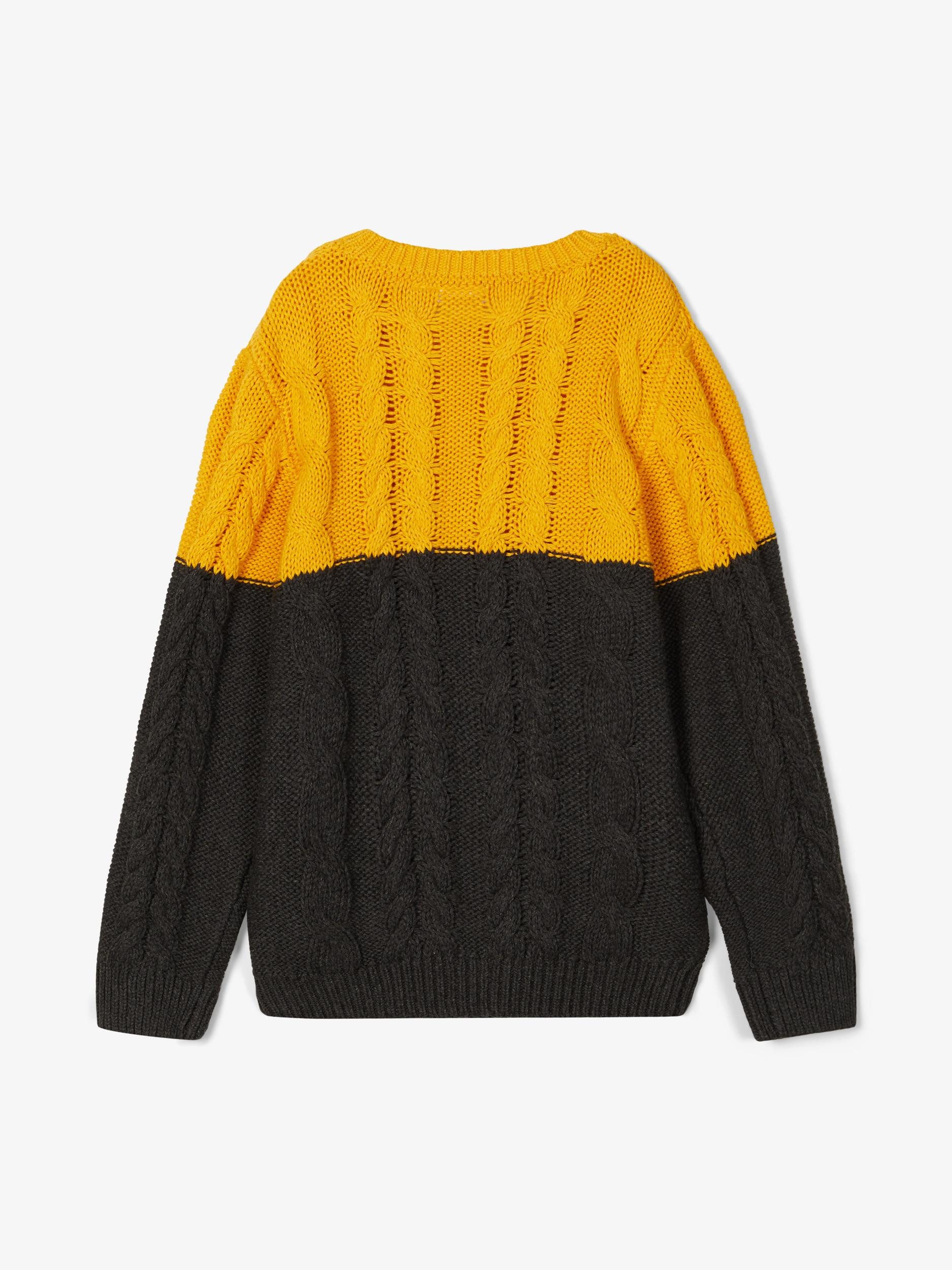 Name It Rundhalspullover Name It Jungen Strickpullover mit Zopfmuster