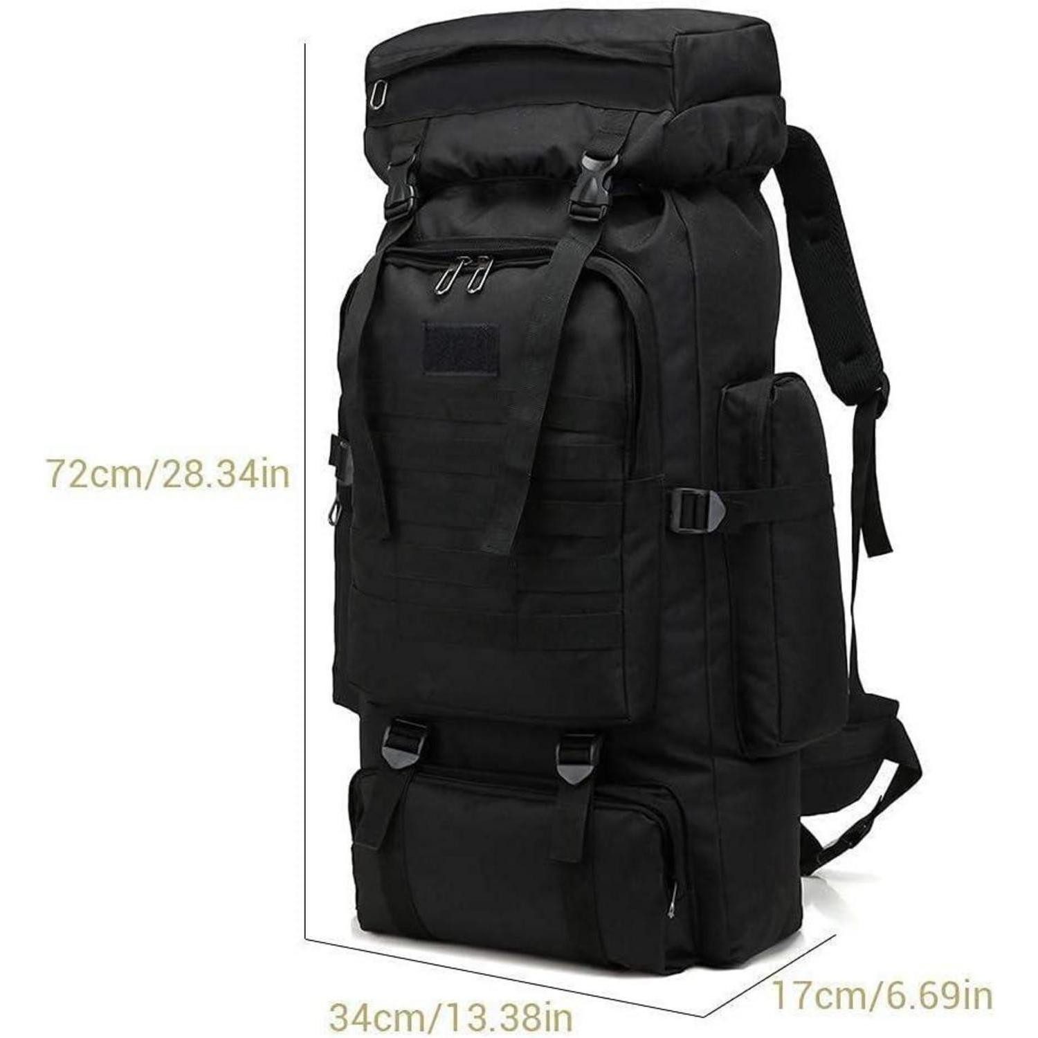 LuxusKollektion Trekkingrucksack Wanderrucksack 60L 80L Wasserdicht Trekking Reiserucksack Schwarz