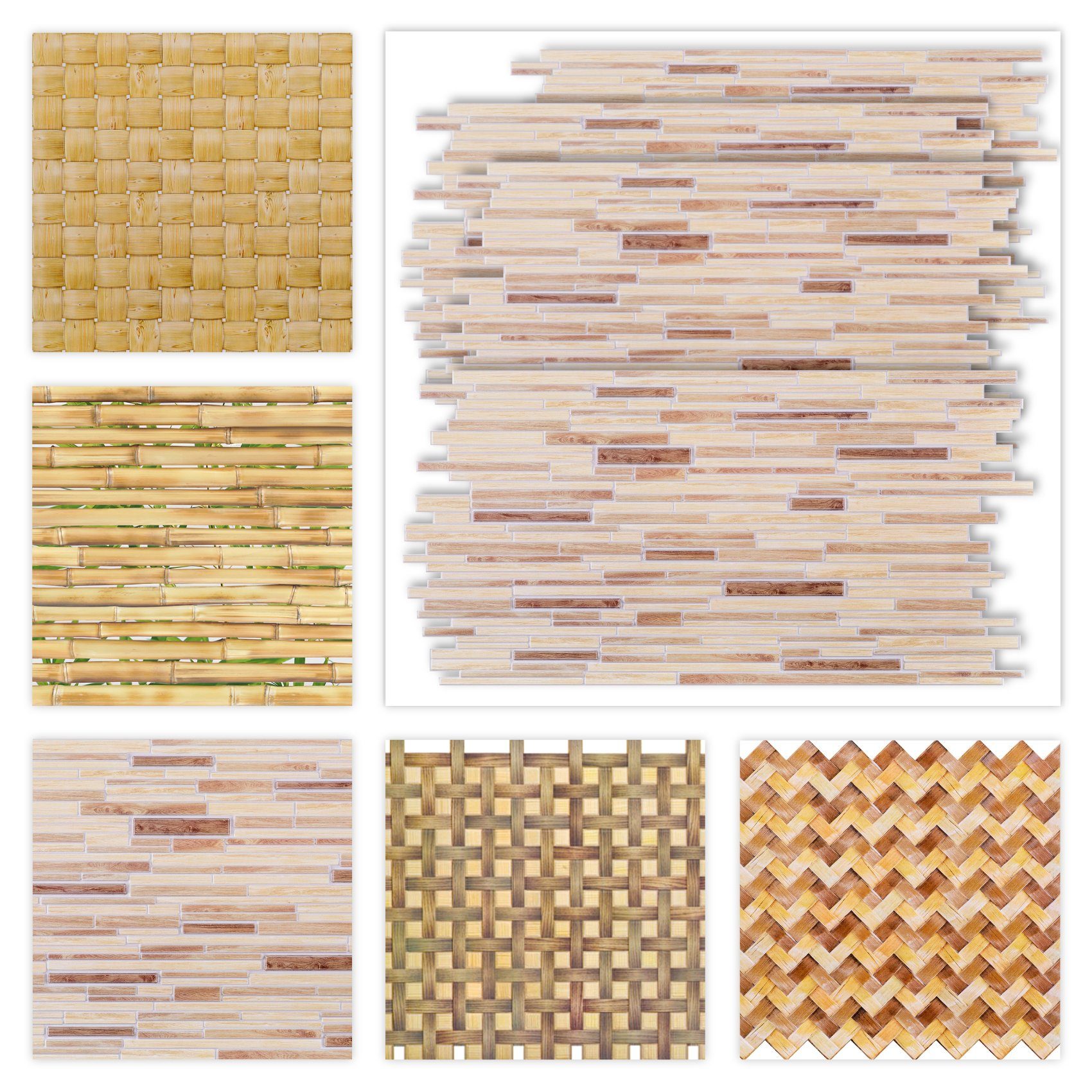 Regul Decken-Rosette (Dekorplatten aus PVC - Dekorative Wandpaneele mit 3D Look als Wandverkleidung - Holz Optik (5 Paneele) Bretterwand Fake für Wohnzimmer Garderobe)