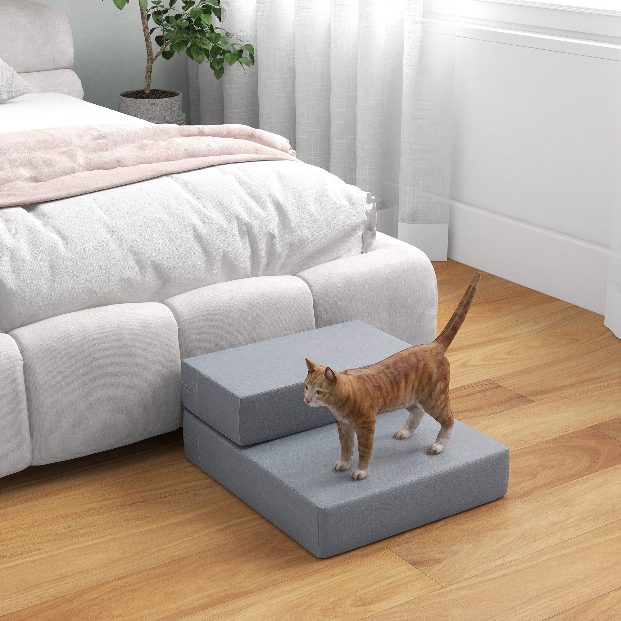 furnicato Hunderampe Haustiertreppe Tierunterlage 2 Stufen Klappbar bis 7 kg Hund (1-St)