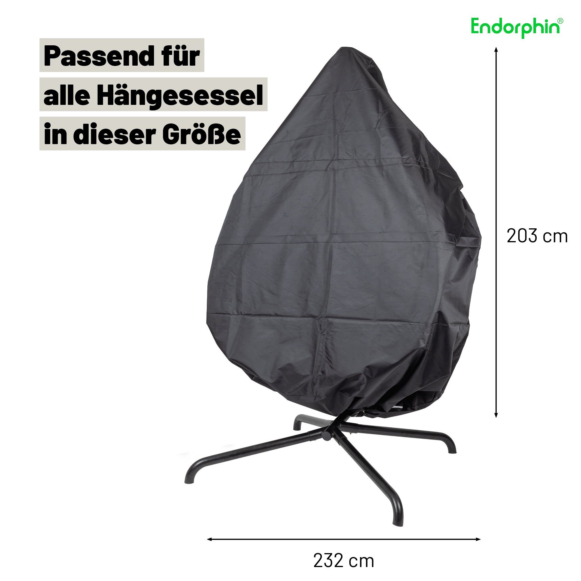 Endorphin Gartenmöbel-Schutzhülle ® Regenabdeckung für Hängesessel Twin (Einzeln) – Bild 2 von 5