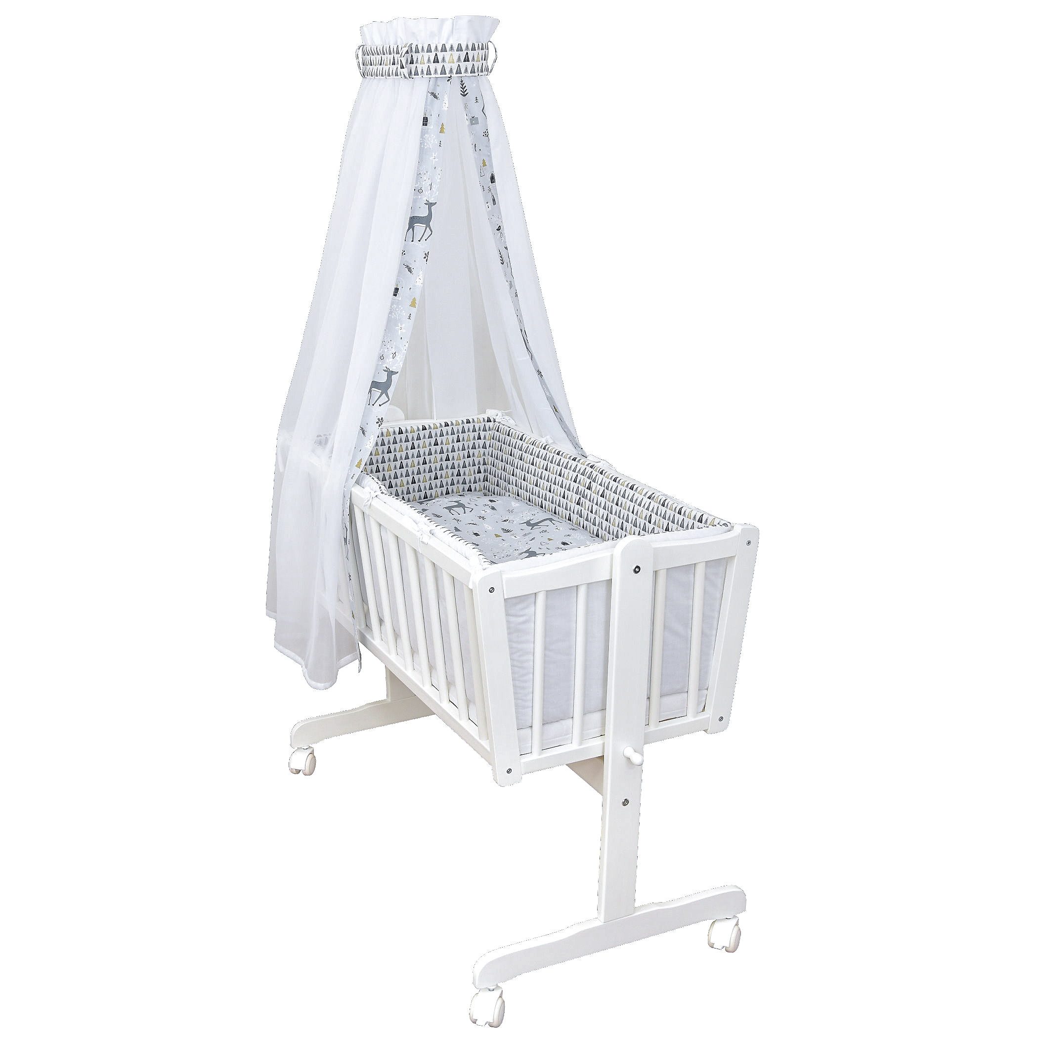 Baby-Delux Babybettwäsche Baby Wiegenset, Textilien, 6 teilig, Wiegenset 6-tlg. für Babywiege 90x40 (ohne Wiege) verschiedene Designs