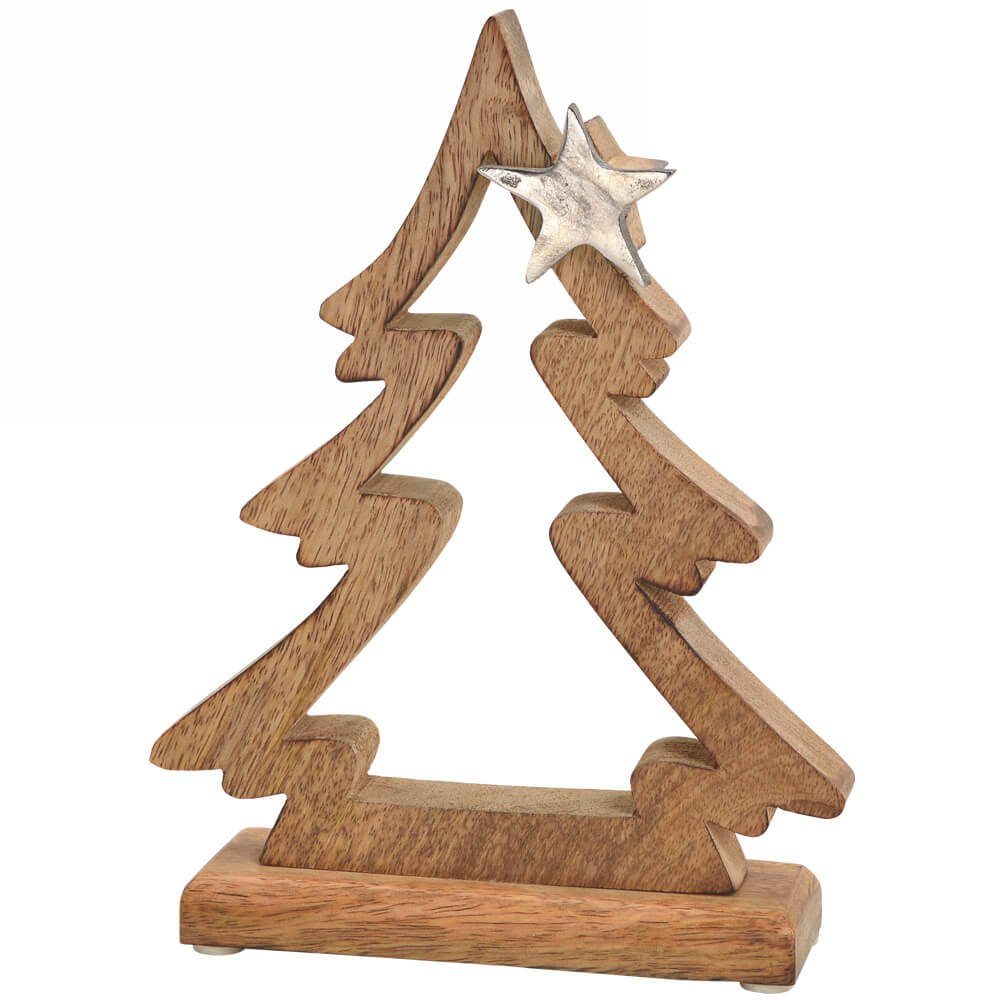 matches21 HOME & HOBBY Dekofigur Weihnachtsdeko Baum Holz Figur 2 Größen (1 günstig online kaufen