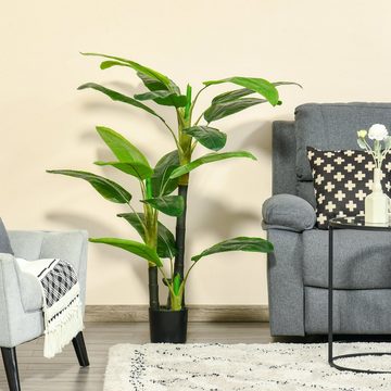 Kunstpflanze künstliche Pflanze mit Bananenbaum Design, HOMCOM