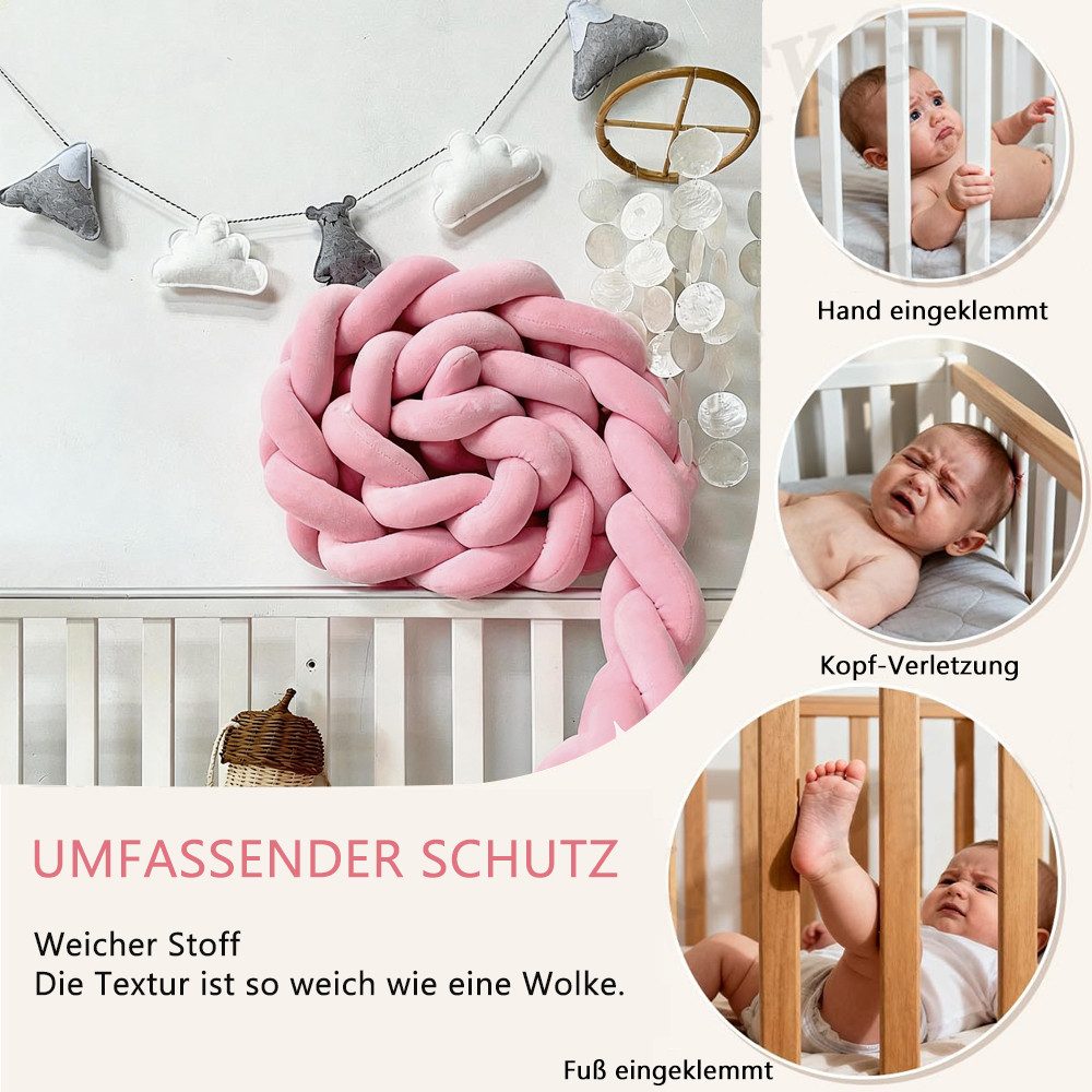 TUWENA Nestchenschlange Baby Nestchenschlange, Rundum-Schutz-Kissen,Ästhetik Geknotetes Kissen