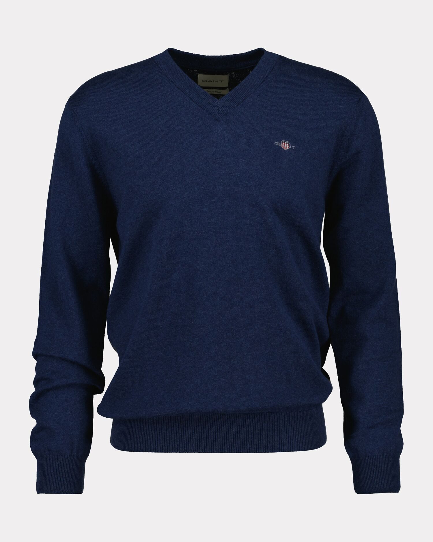 Gant V-Ausschnitt-Pullover COTTON/WOOL normale Passform, Strickpullover