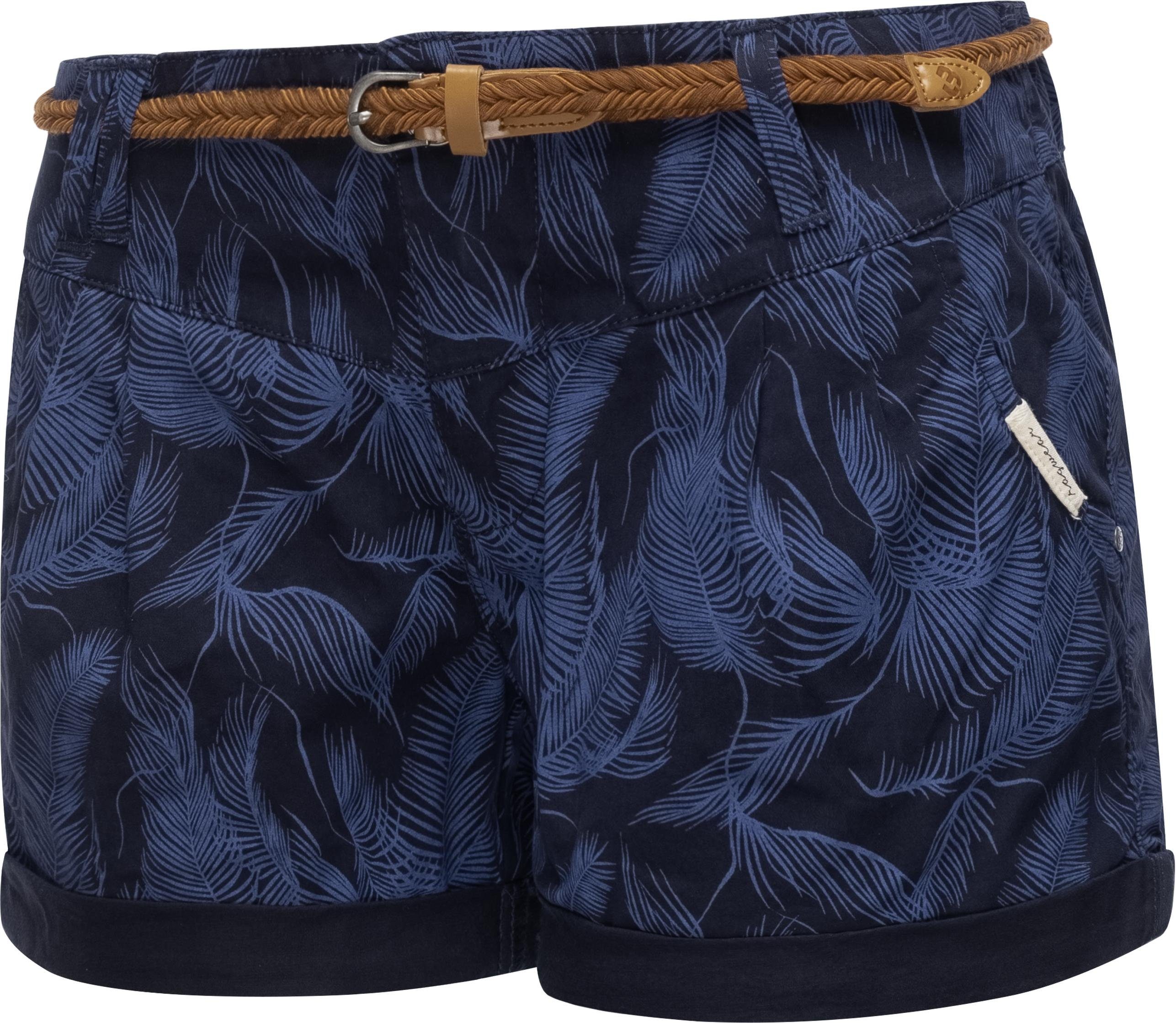 Ragwear Shorts Heeven Organic (2-tlg) leichte Hotpants mit hochwertigem Flechtgürtel navy