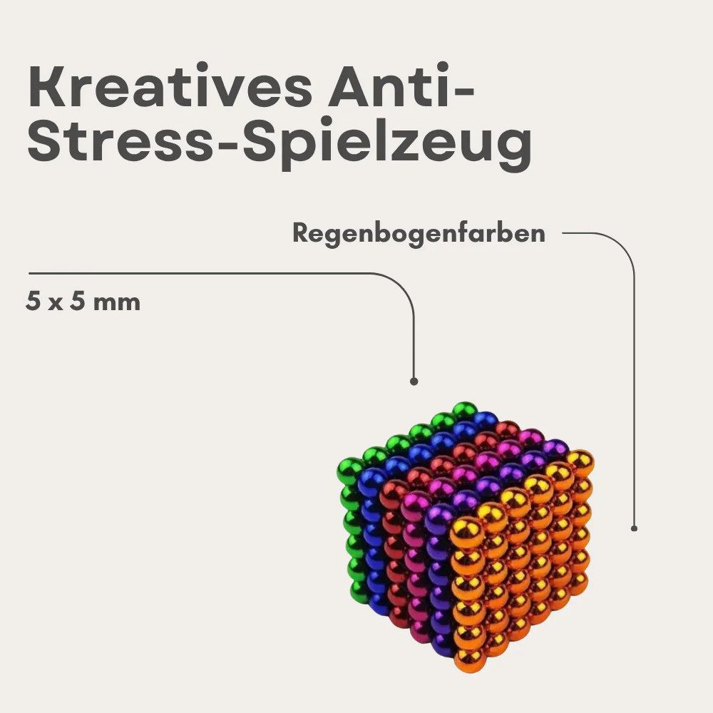 MaajeeKuto Magnet Magnet 216 Stk 5mm Magnetkugeln Magnetische Kugeln Blöcke Bunt (1-St)
