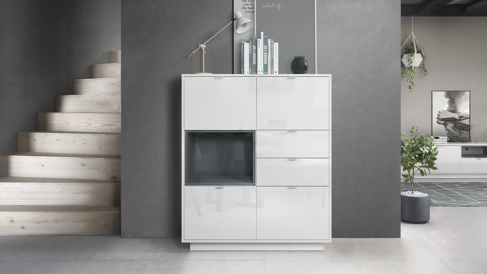 Vladon Highboard Metro (Highboard, mit 4 günstig online kaufen