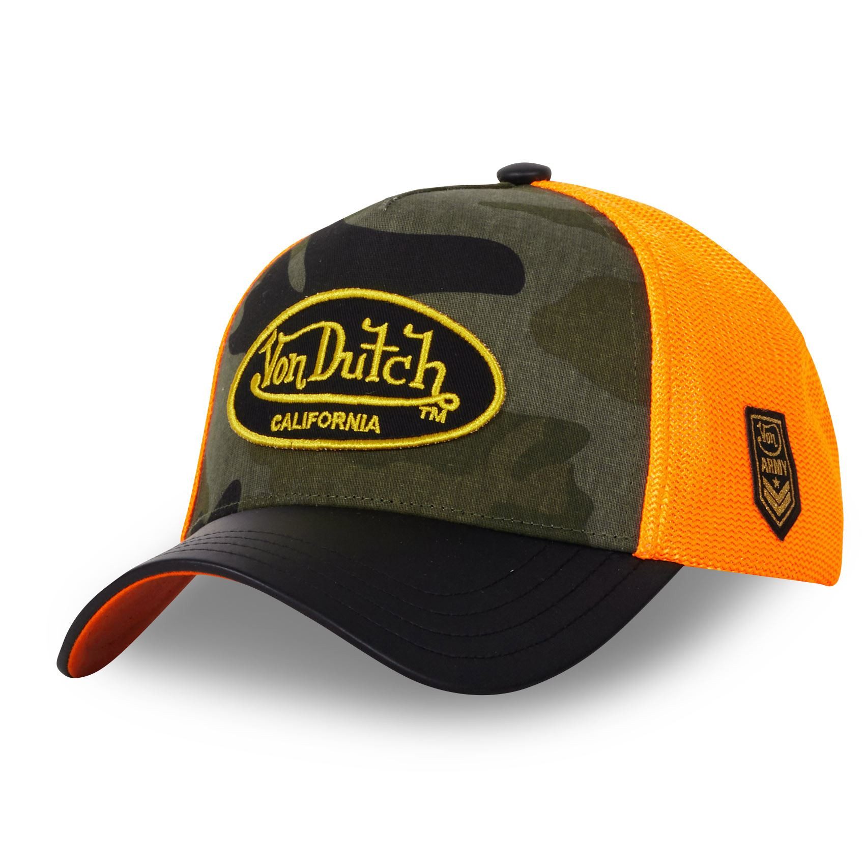 Von Dutch Trucker Cap Von Dutch Originals Trucker Cap - VINTAGE PREMIUM (Basecap, Basecap, Meshcap, Trucker Kappe) seitlicher Army Patch
