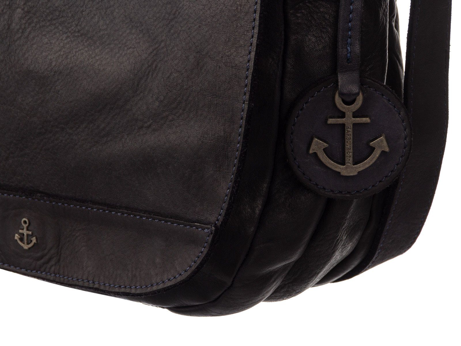 Leder Anchor 2nd Love Überschlagtasche, Saddlebag Schultertasche Navy HARBOUR Lotta