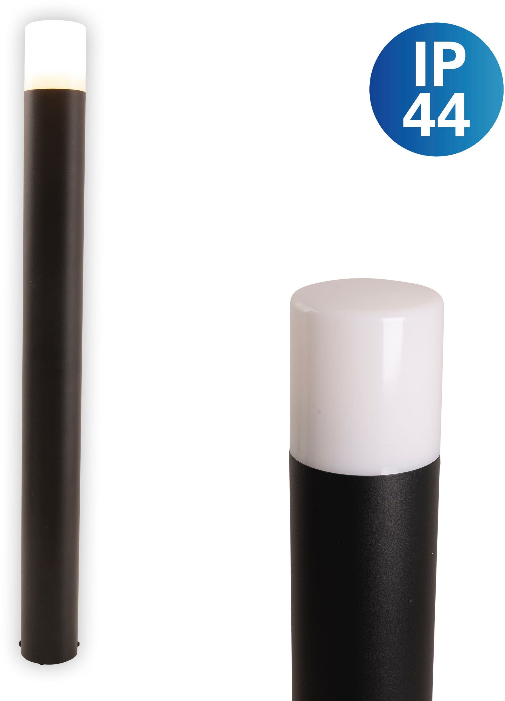 Aluminium E27 IP44 näve ohne 80cm Sockelleuchte Leuchtmittel, Höhe exkl. 1 schwarz x Torcia, Leuchtmittel