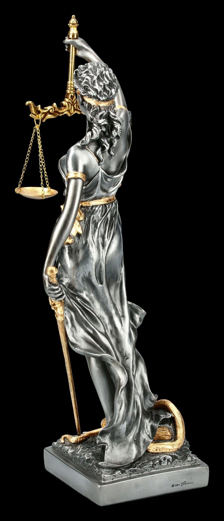 Figuren Shop Dike Mittlere GmbH Göttin - - der Figur Veronese Deko Justitia Gerechtigkeit silber gold Dekofigur 