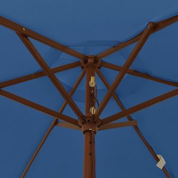 furnicato Sonnenschirm mit Holzmast Azurblau 196x231 cm