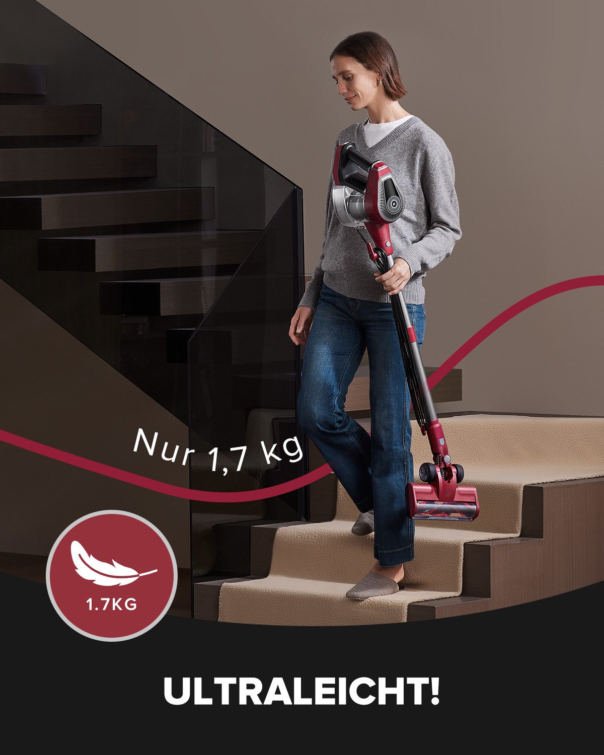 Vactidy Handstaubsauger C8 Staubsauger mit Kabel 7m/ 60kPa/ 600W/ 6-stufige Filterung, 600 W, beutellos, Staubsauger mit Kabel 7m/ 60kPa/ 600W/ 6-stufige Filterung