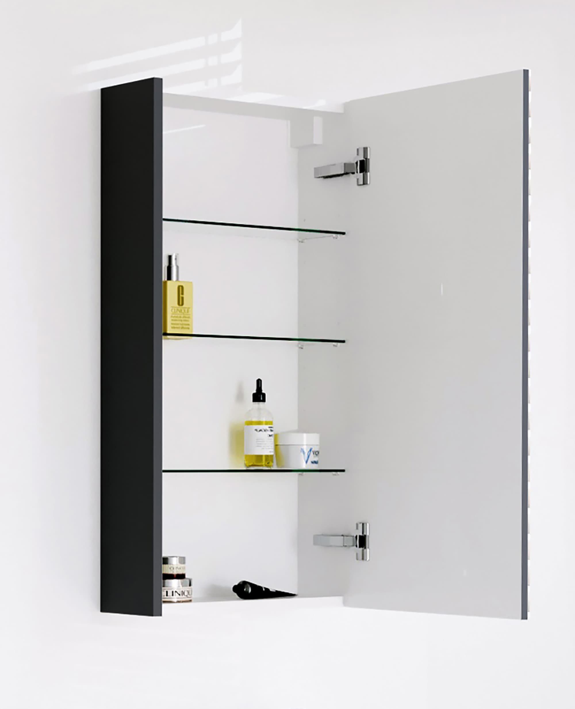 Matt Spiegelschrank anthrazit-matt 40cm Planetmöbel Badezimmerspiegelschrank