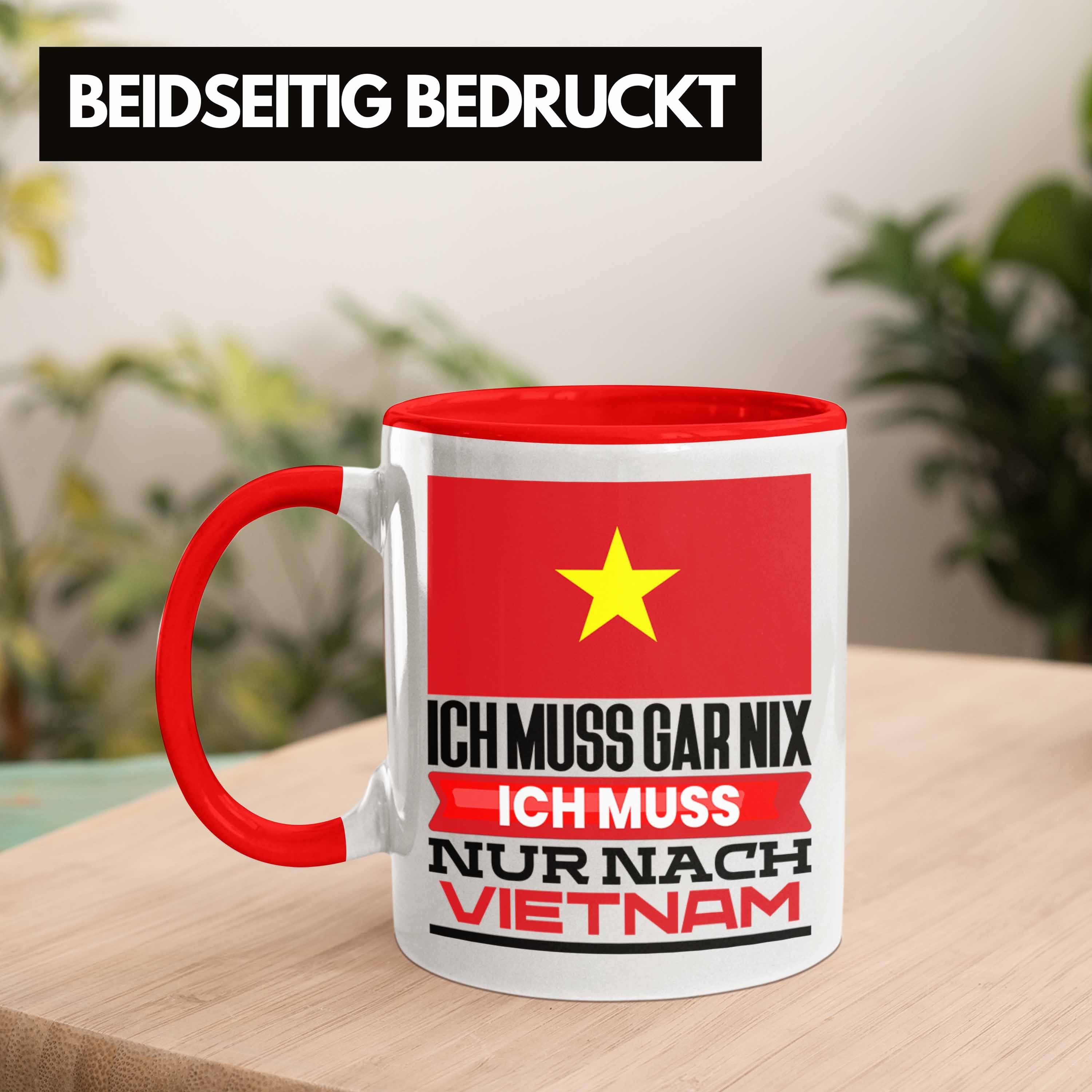 Geschenk Vietnam Vietnamesen Urlaub Rot Tasse Trendation Tasse Geschenkidee Geburtstag für