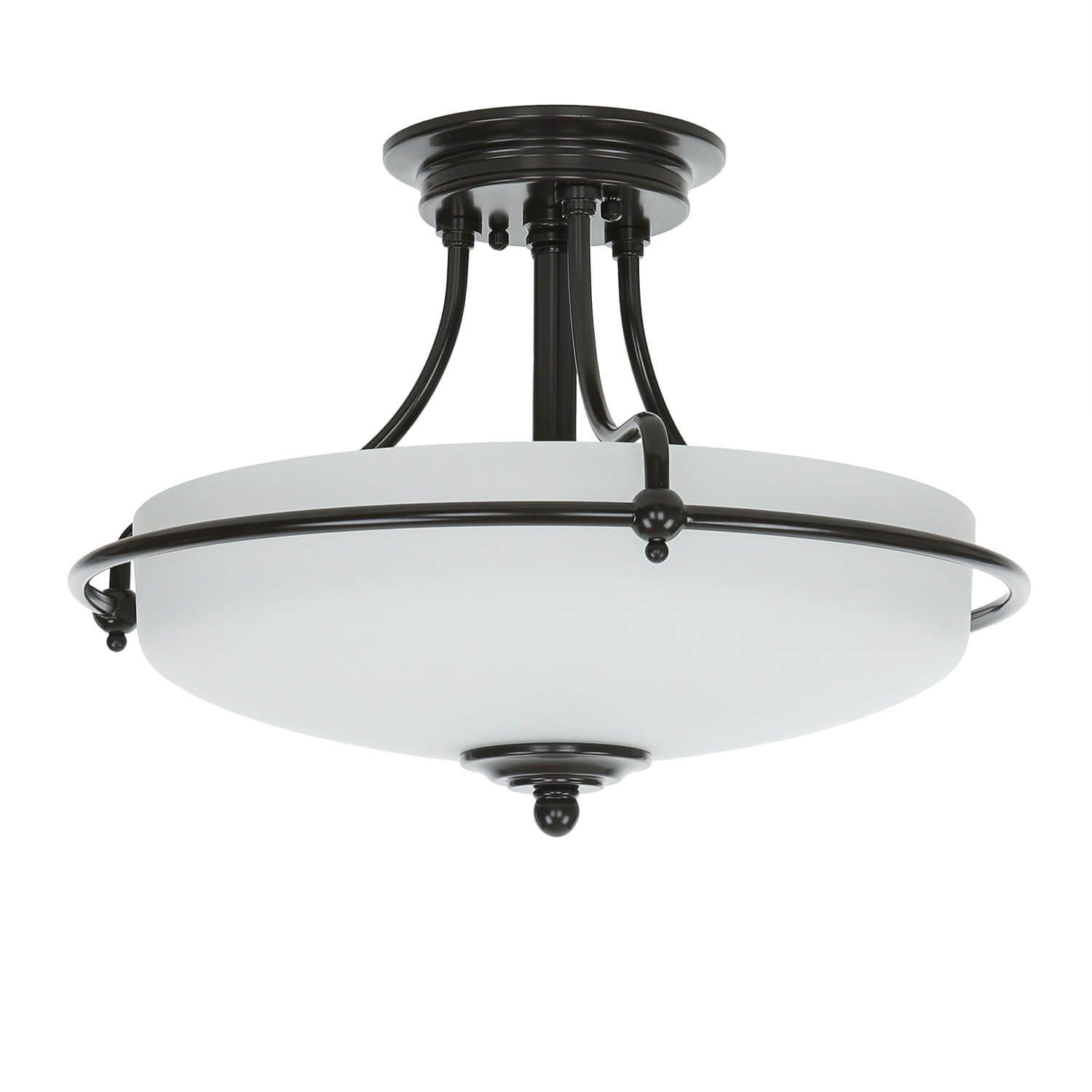 Licht-Erlebnisse Deckenleuchte ASPERO, ohne Leuchtmittel, Deckenlampe E27 Creme Bronze Glas Metall Jugendstil Beleuchtung