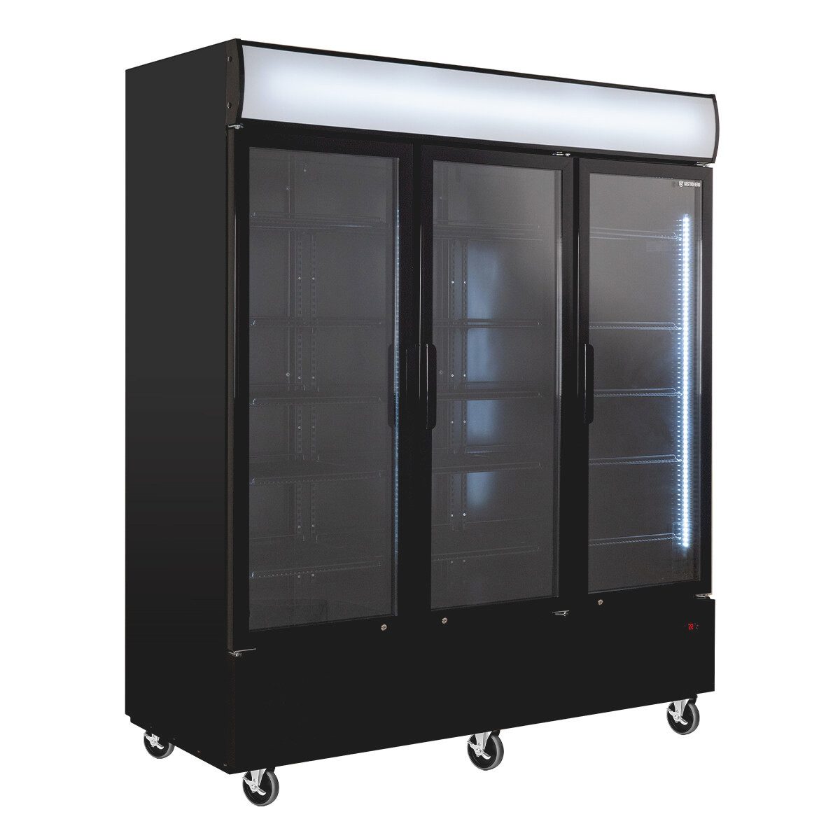 GastroHero Getränkekühlschrank GKS-1500KT Getränkekühlschrank 1500 mit Klapptüren, schwarz, LED, Leuchtaufsa, 213.5 cm hoch, 171 cm breit