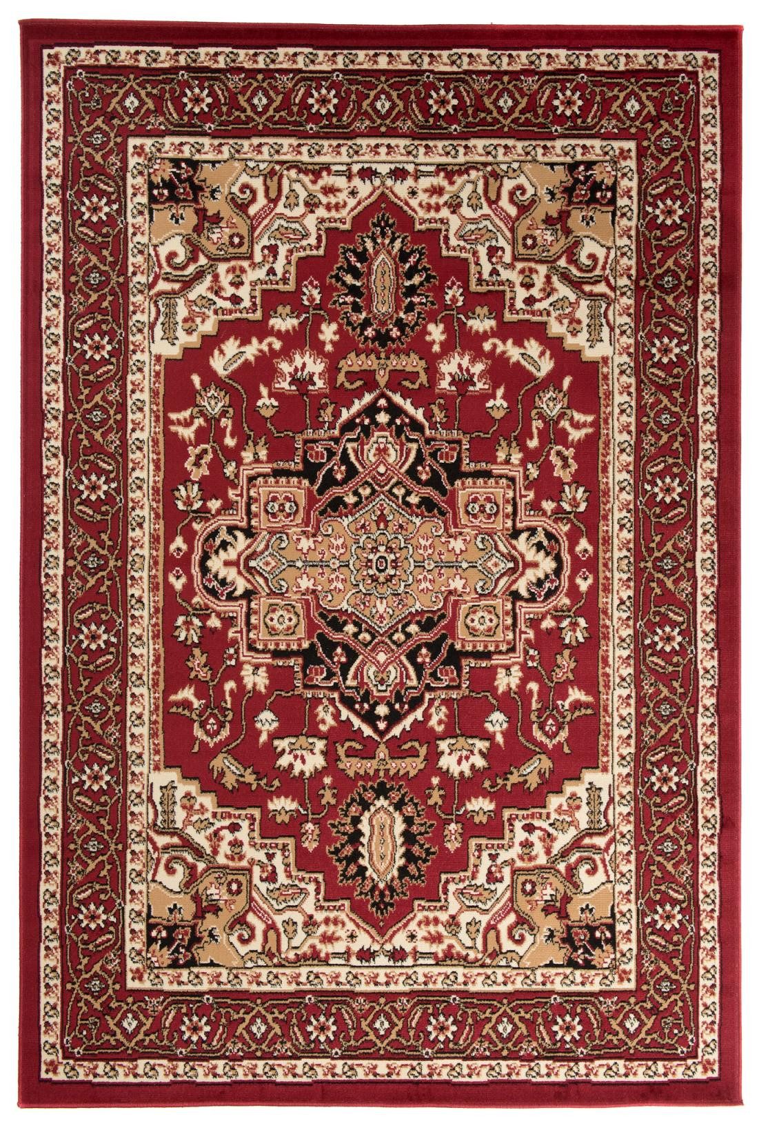 Mazovia Orientteppich Klassisch Bordüre Rot Flur, Diele, Küche, Büro, Fußbodenheizung
