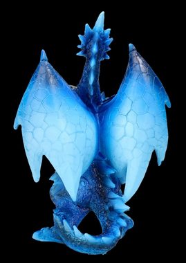 Figuren Shop GmbH Fantasy-Figur Drachen Figur blau - Yukiharu`s Orb - Fantasy Dekofigur Drachenfigur