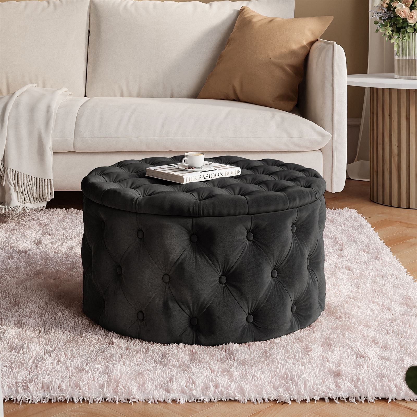 Lookway Hocker CHESTERFIELD runder gesteppter mit günstig online kaufen