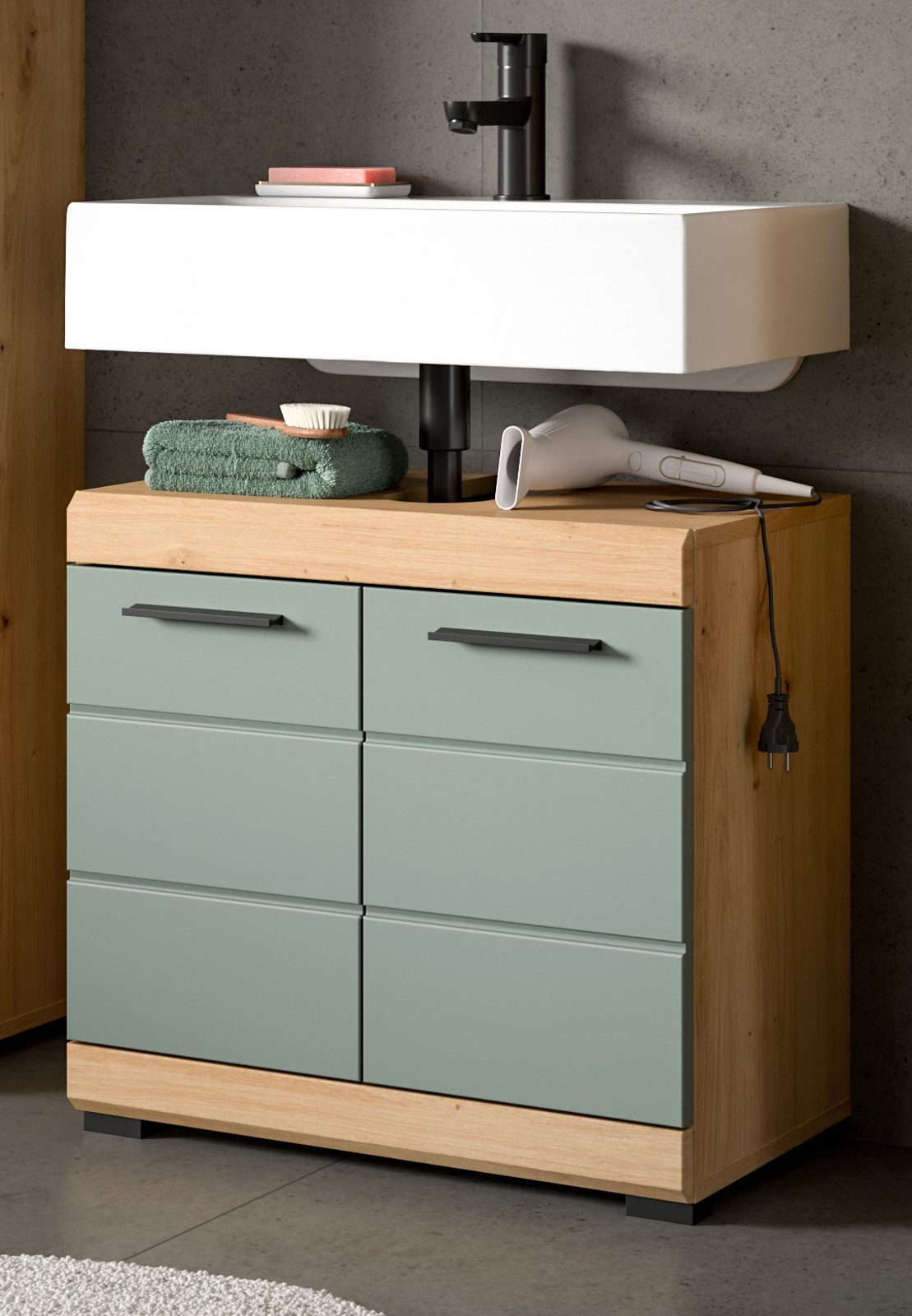 Inn.Furn Waschbeckenunterschrank Shawn (Badschrank in Salbei günstig online kaufen