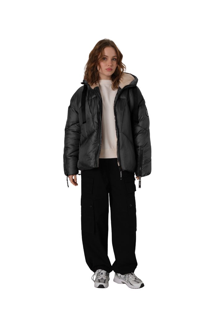 Shorai Steppjacke Oversize Kurzjacke kuschlig weich gefüttert, Reißverschlü günstig online kaufen