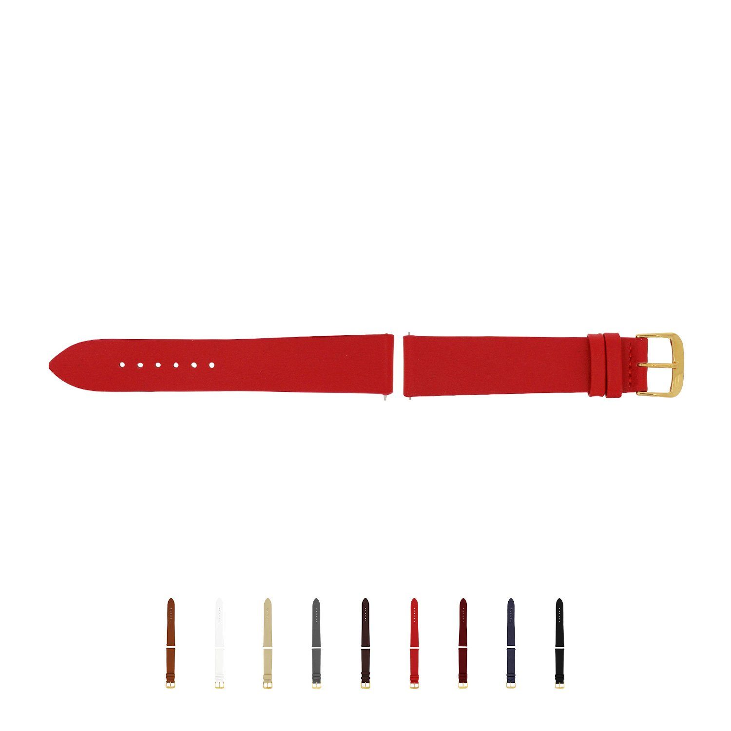 Selva Technik Wechselarmband Uhrenarmband, zum einfachen Wechseln, Quick Release, ohne Naht, made in Germany 22mm rot ohne Naht, gelb