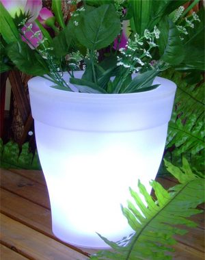 etc-shop Gartenleuchte, 3x LED Solar Leuchten Blumen Topf Außen Beleuchtungen Dekorationen Steh Lampen