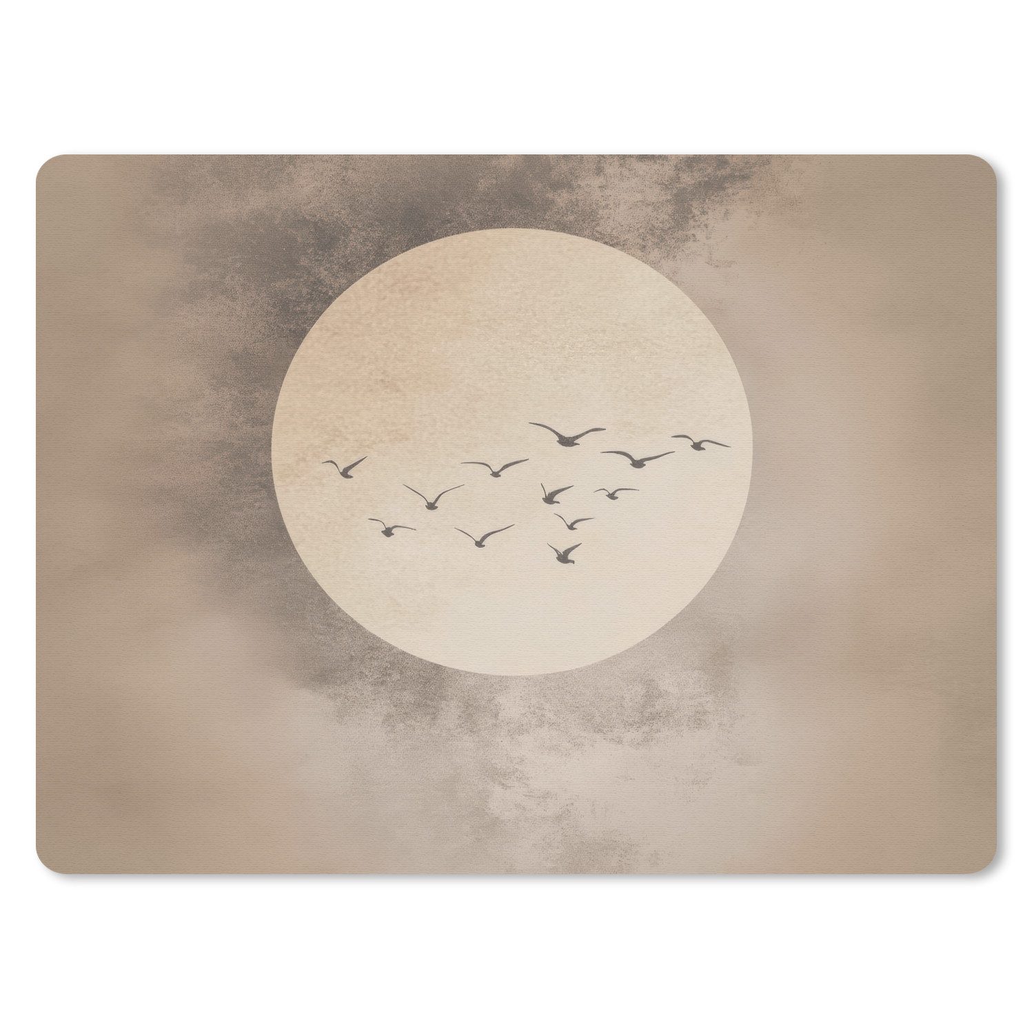 MuchoWow Mauspad Vogel - Beige - Japanisch (1-St), Gaming, Mousepad Klein, Büro Zubehör, Mausunterlage, 23x19 cm
